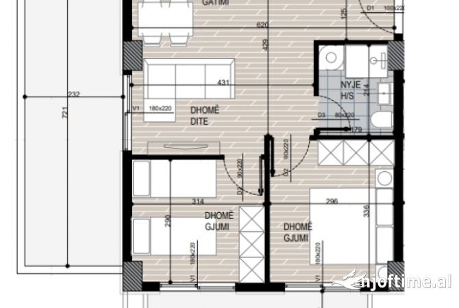 Shtepi ne shitje 2+1 ne Tirane - 131,892 Euro