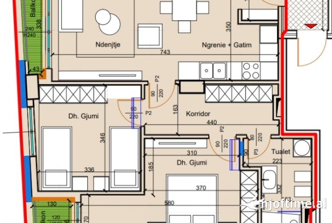 Shtepi ne shitje 2+1 ne Tirane - 167,000 Euro