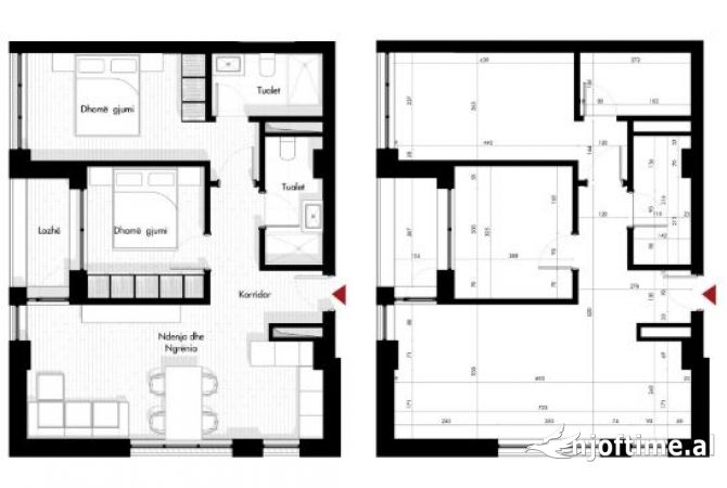 Shtepi ne shitje Apartament ne Tirane, 2+1, Mobilimi Bosh, pa mobiluar, Pagesa 142,920  Euro.