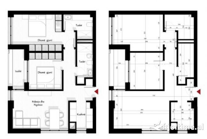Shtepi ne shitje Apartament ne Tirane, 2+1, Mobilimi Bosh, pa mobiluar, Pagesa 155,730  Euro.