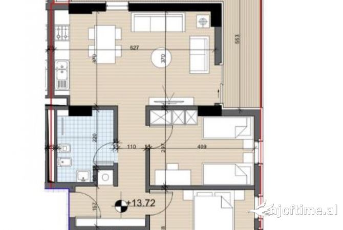 Shtepi ne shitje Apartament ne Tirane, 2+1, Mobilimi Bosh, pa mobiluar, Pagesa 122,595  Euro.