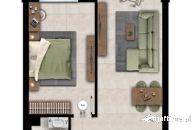 Shtepi ne shitje Apartament ne Durres, 1+1, Mobilimi Bosh, pa mobiluar, Pagesa 93,800  Euro.