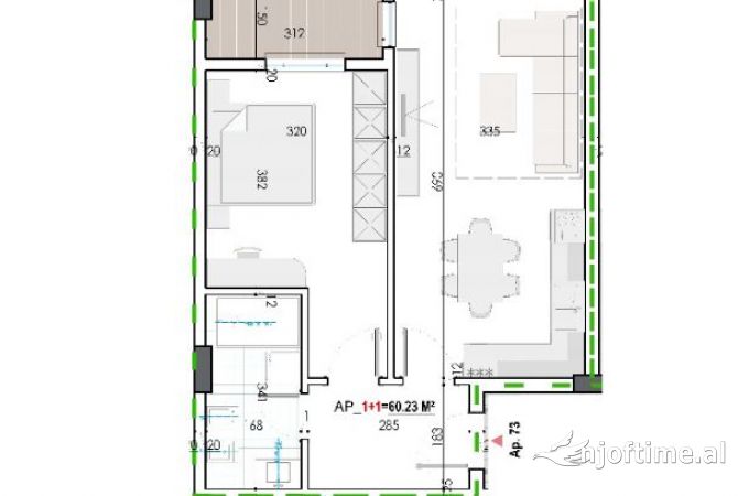 Shtepi ne shitje 1+1 ne Tirane - 52,762 Euro