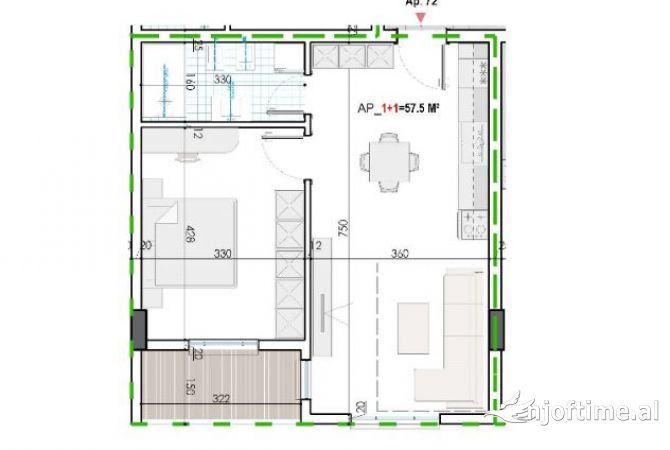 Shtepi ne shitje 1+1 ne Tirane - 50,325 Euro