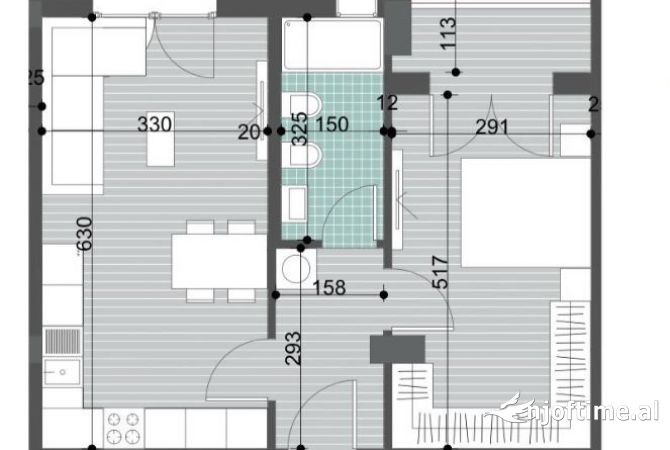 Shtepi ne shitje Apartament ne Tirane, 1+1, Mobilimi Bosh, pa mobiluar, Pagesa 57,035  Euro.