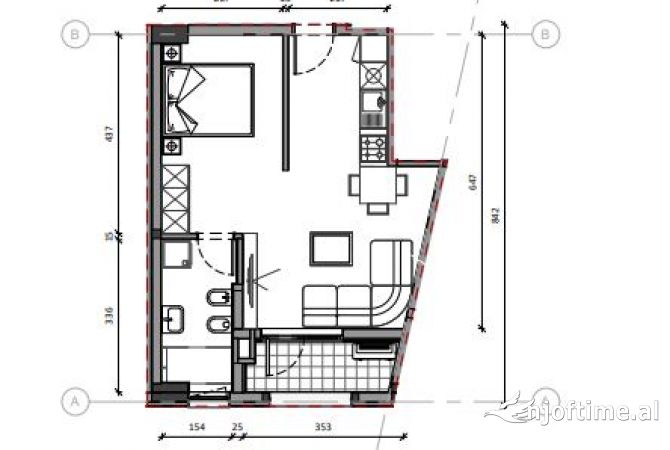 Shtepi ne shitje 1+1 ne Tirane - 89,000 Euro