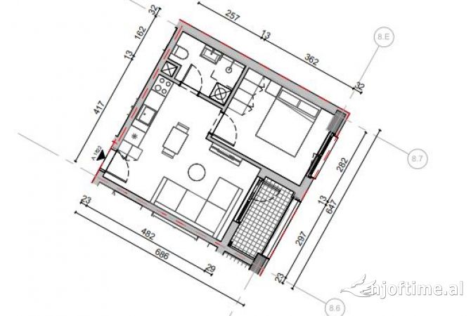 Shtepi ne shitje 1+1 ne Tirane - 74,000 Euro