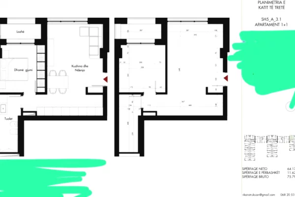 Shtepi ne shitje 1+1 ne Tirane - 120,000 Euro