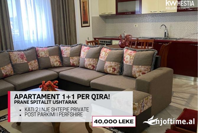 Shtepi me qera 1+1 ne Tirane - 40,000 Leke