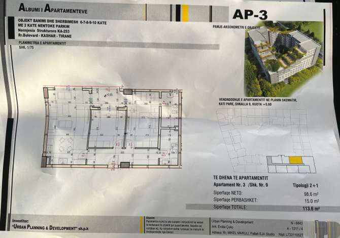 Shtepi ne shitje Apartament ne Tirane, 1+1, Mobilimi Bosh, pa mobiluar, Pagesa 88,000  Euro.