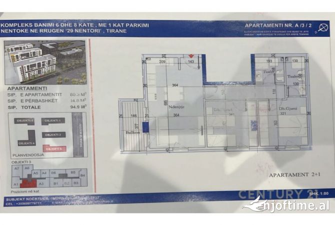 Shtepi ne shitje Apartament ne Tirane, 2+1, Mobilimi Bosh, pa mobiluar, Pagesa 124,000  Euro.