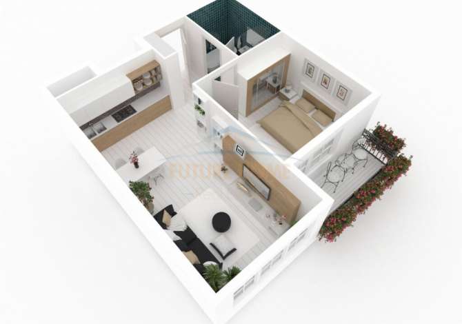 Shitje, Apartament 1+1, Rruga e Kavajes, Tirane AREA43353   