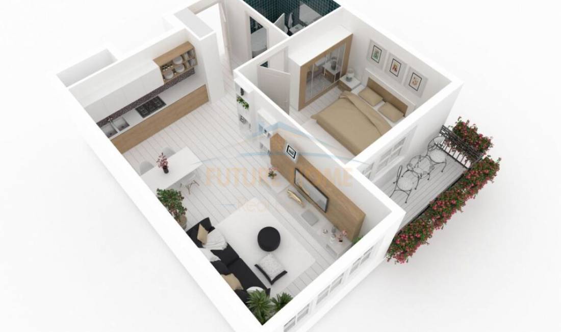 Shtepi ne shitje Apartament ne Tirane, 1+1, Mobilimi Bosh, pa mobiluar, Pagesa 126,000  Euro.