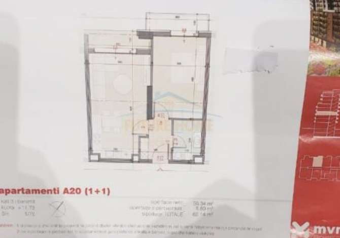 Shtepi ne shitje Apartament ne Tirane, 1+1, Mobilimi Bosh, pa mobiluar, Pagesa 95,000  Euro.