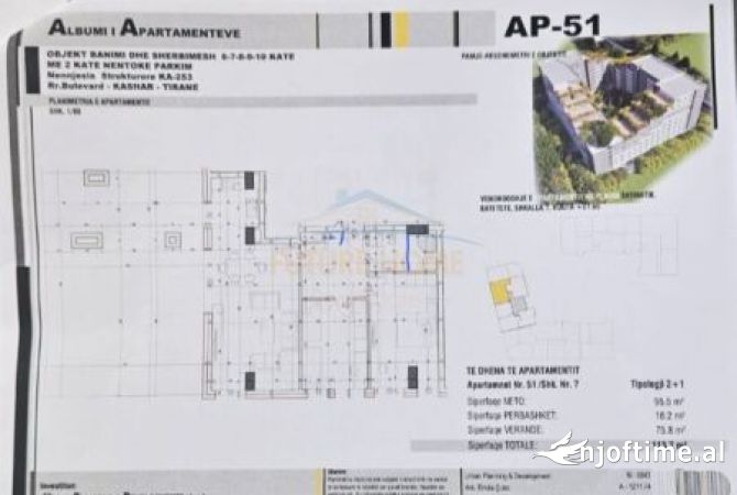 Shtepi ne shitje Apartament ne Tirane, 2+1, Mobilimi Bosh, pa mobiluar, Pagesa 186,500  Euro.