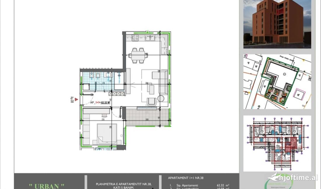 Shtepi ne shitje Apartament ne Tirane, 1+1, Mobilimi Bosh, pa mobiluar, Pagesa 74,500  Euro.