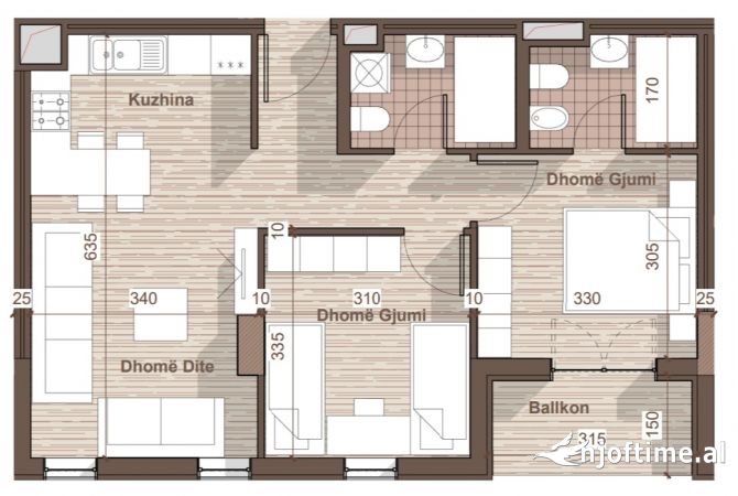 Shtepi ne shitje 2+1 ne Tirane - 90,000 Euro