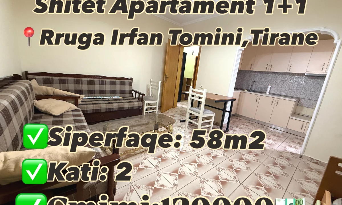 Apartment for sale in Tirana 1+1, In Part