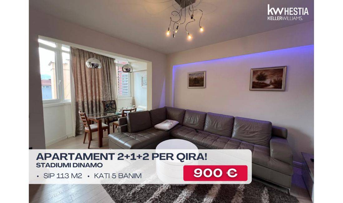 Shtepi me qera Apartament ne Tirane, 2+1, Mobilimi E mobiluar, Pagesa 900  Euro.