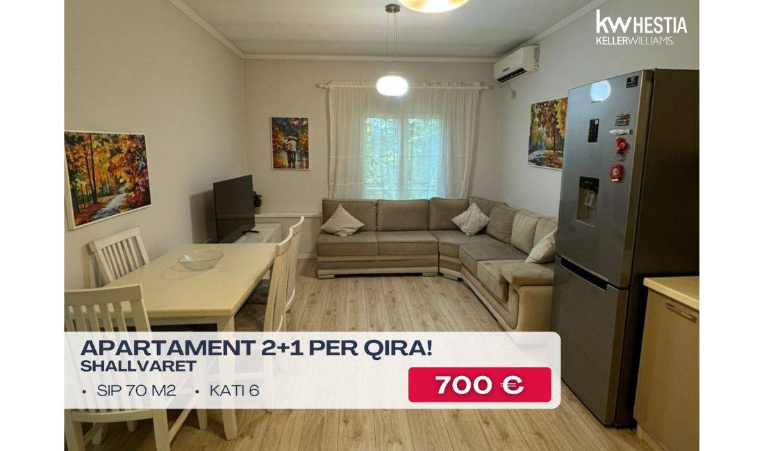 Shtepi me qera Apartament ne Tirane, 2+1, Mobilimi E mobiluar, Pagesa 700  Euro.