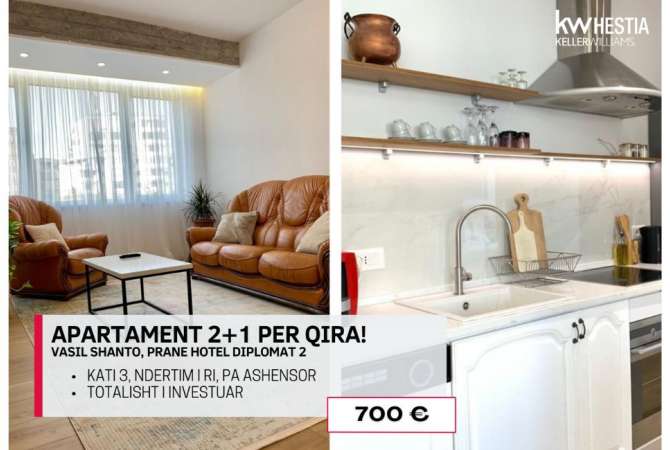 Shtepi me qera 2+1 ne Tirane - 700 Euro