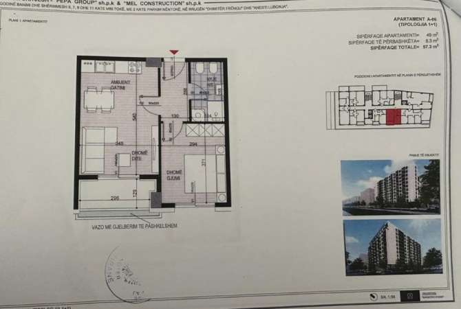 Shtepi ne shitje 1+1 ne Tirane - 80,500,000 Euro