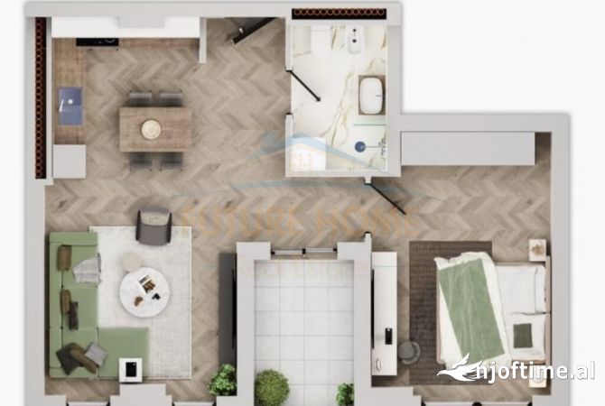 Shtepi ne shitje 1+1 ne Tirane - 77,616 Euro