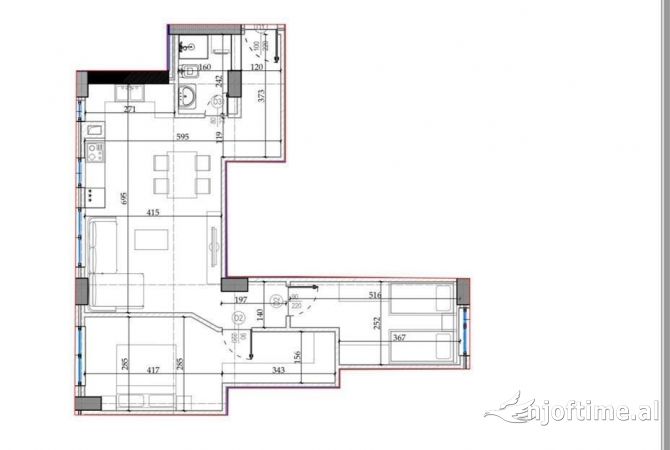 Shtepi ne shitje Apartament ne Tirane, 2+1, Mobilimi Bosh, pa mobiluar, Pagesa 167,000  Euro.