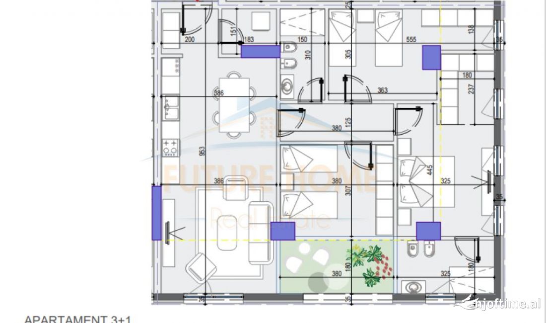 Shtepi ne shitje Apartament ne Tirane, 3+1, Mobilimi Bosh, pa mobiluar, Pagesa 373,000  Euro.