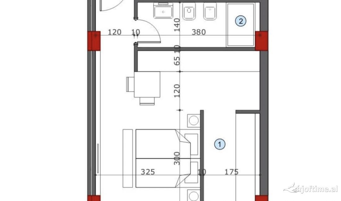 Shtepi ne shitje Apartament ne Tirane, Garsoniere, Mobilimi Bosh, pa mobiluar, Pagesa 76,100  Euro.