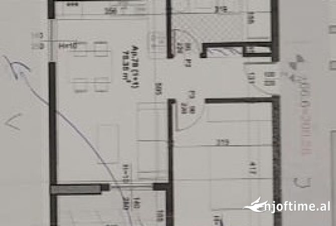 Shtepi ne shitje Apartament ne Tirane, 1+1, Mobilimi Bosh, pa mobiluar, Pagesa 190,000  Euro.