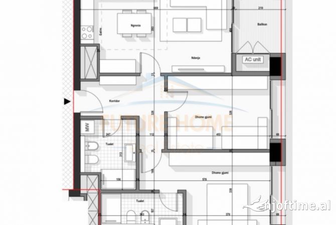 Shtepi ne shitje Apartament ne Tirane, 2+1, Mobilimi Bosh, pa mobiluar, Pagesa 303,000  Euro.