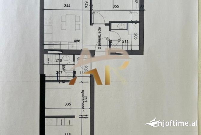 Shtepi ne shitje Apartament ne Tirane, 2+1, Mobilimi Bosh, pa mobiluar, Pagesa 188,100  Euro.