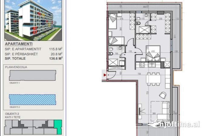 Shtepi ne shitje 2+1 ne Tirane - 122,940 Euro