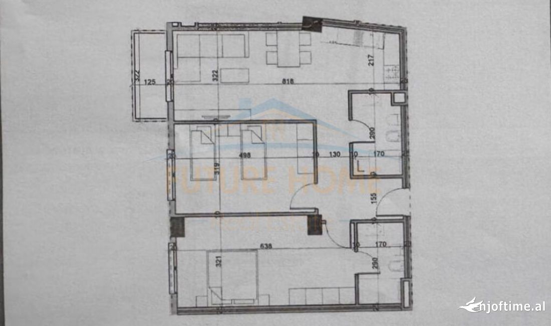 Shtepi ne shitje Apartament ne Tirane, 2+1, Mobilimi Bosh, pa mobiluar, Pagesa 108,400  Euro.