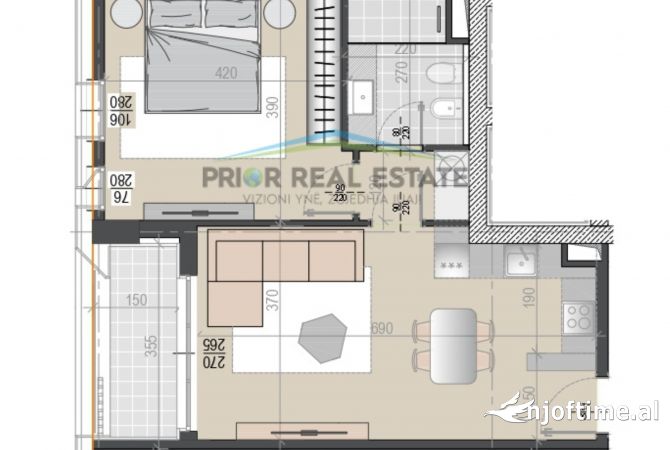 Shtepi ne shitje Apartament ne Tirane, 1+1, Mobilimi Bosh, pa mobiluar, Pagesa 136,800  Euro.