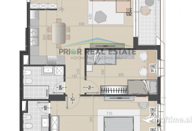 Shtepi ne shitje Apartament ne Tirane, 1+1, Mobilimi Bosh, pa mobiluar, Pagesa 136,800  Euro.