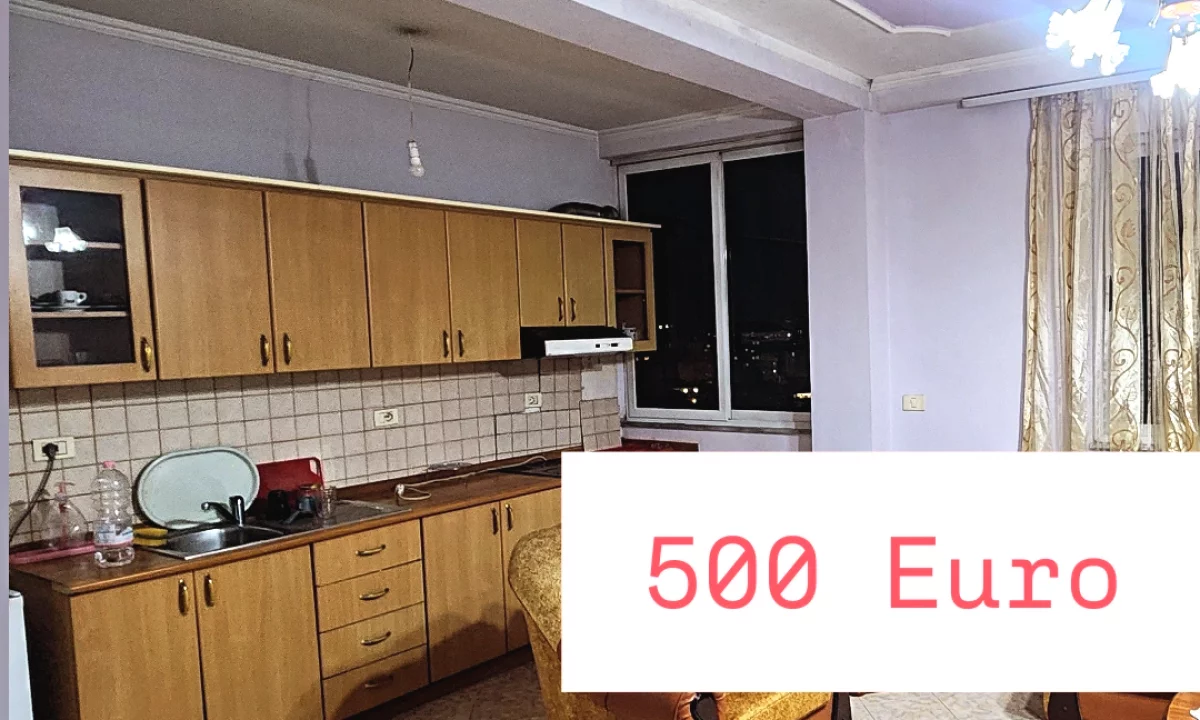 Shtepi me qera Apartament ne Tirane, 1+1, Mobilimi E mobiluar, Pagesa 500  Euro.