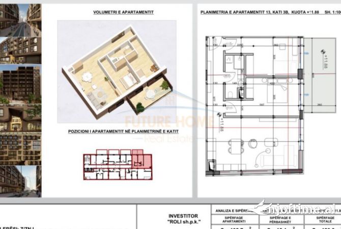 Shtepi ne shitje Apartament ne Tirane, 1+1, Mobilimi Bosh, pa mobiluar, Pagesa 144,500  Euro.