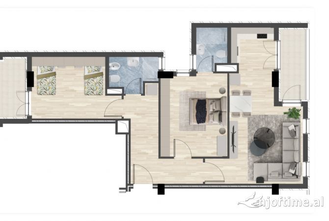 Ambient biznesi me qera 2+1 ne Tirane - 500 Euro