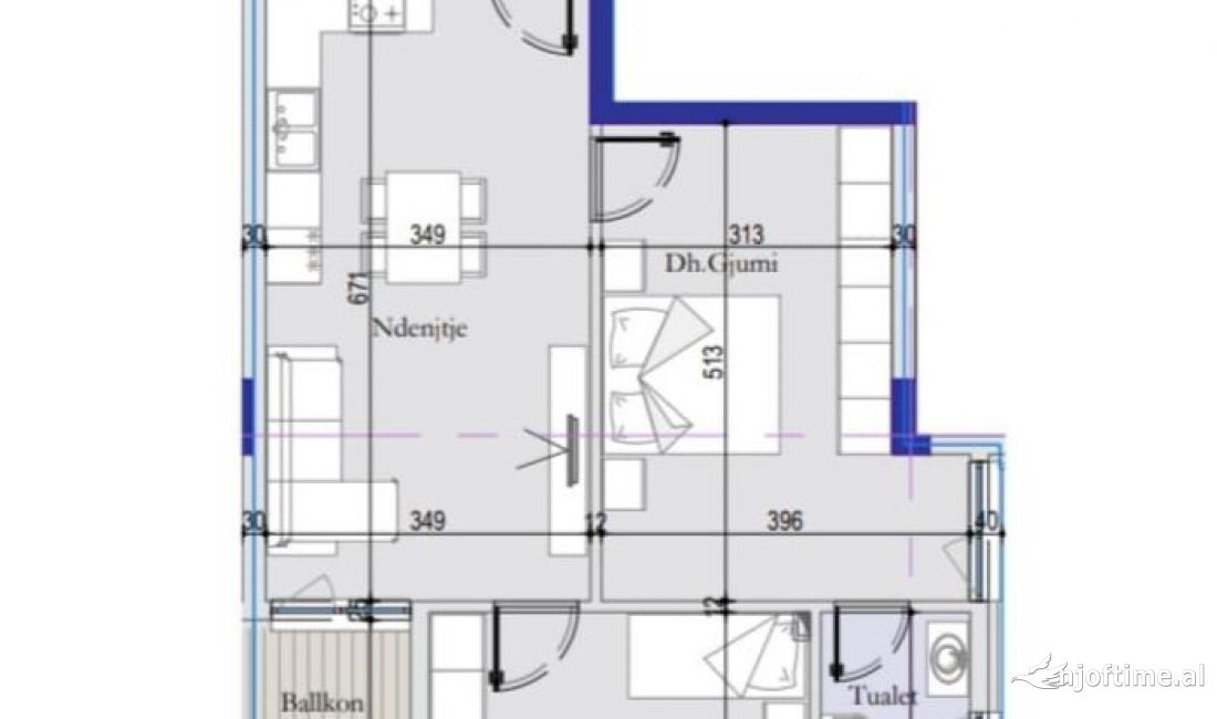 Shtepi ne shitje Apartament ne Tirane, 2+1, Mobilimi Bosh, pa mobiluar, Pagesa 111,000  Euro.