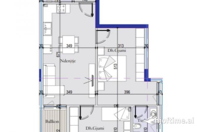 Shitet Apartament 2+1 ,Ish Dogana 111000€