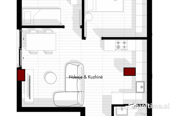 Shtepi ne shitje Apartament ne Tirane, 2+1, Mobilimi Bosh, pa mobiluar, Pagesa 95,000  Euro.