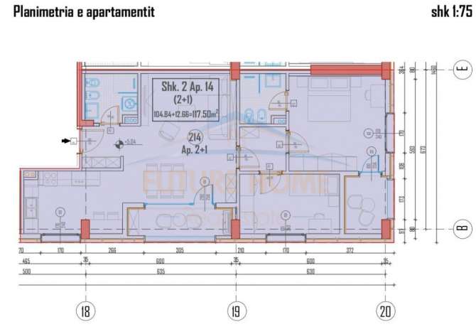 Shtepi ne shitje 2+1 ne Tirane - 158,625 Euro
