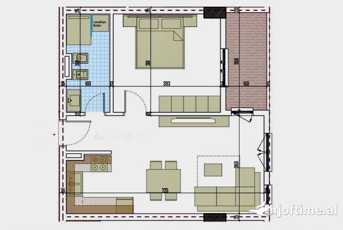 Shitet apartament 1+1 te RingSide Residence me Paskuqan