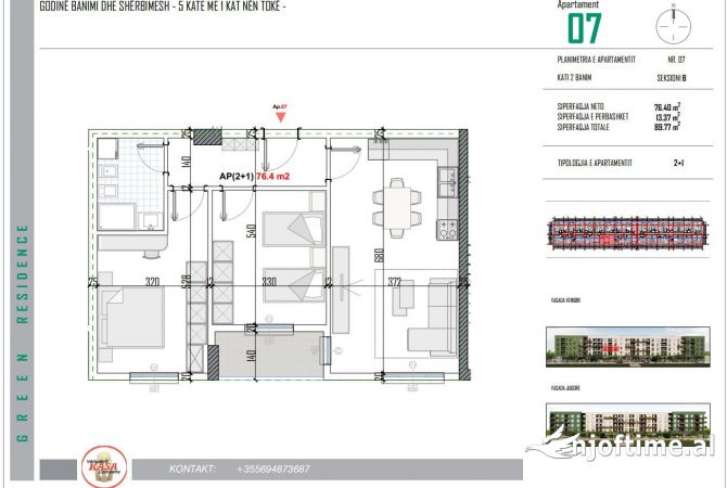 Shtepi ne shitje 2+1 ne Tirane - 68,000 Euro