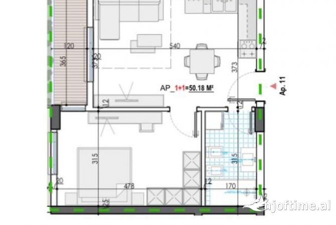 Shtepi ne shitje 1+1 ne Tirane - 42,500 Euro