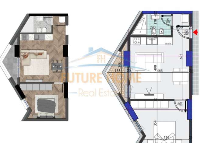 Shtepi ne shitje 1+1 ne Tirane - 136,000 Euro