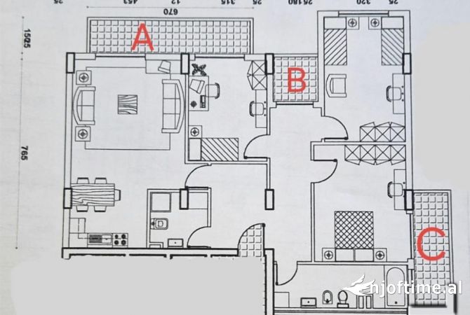 🔥Ambjent per Zyra per Qira Bllok 3+1+2  157m2 2000Euroneto 