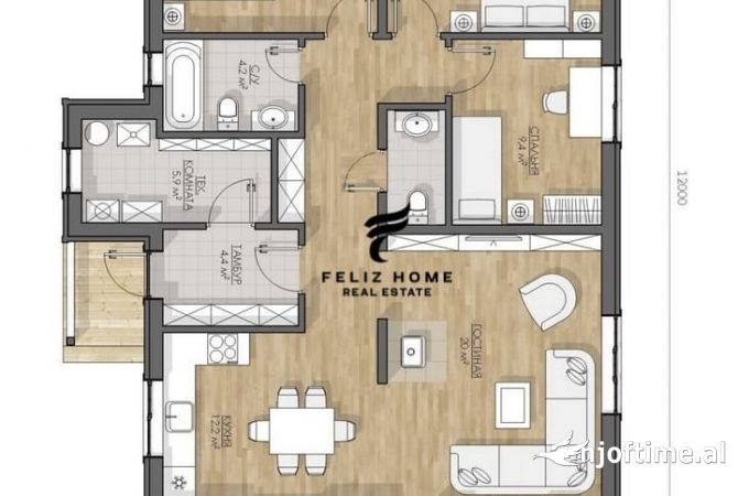 Shtepi me qera 2+1 ne Tirane - 65,000 Leke